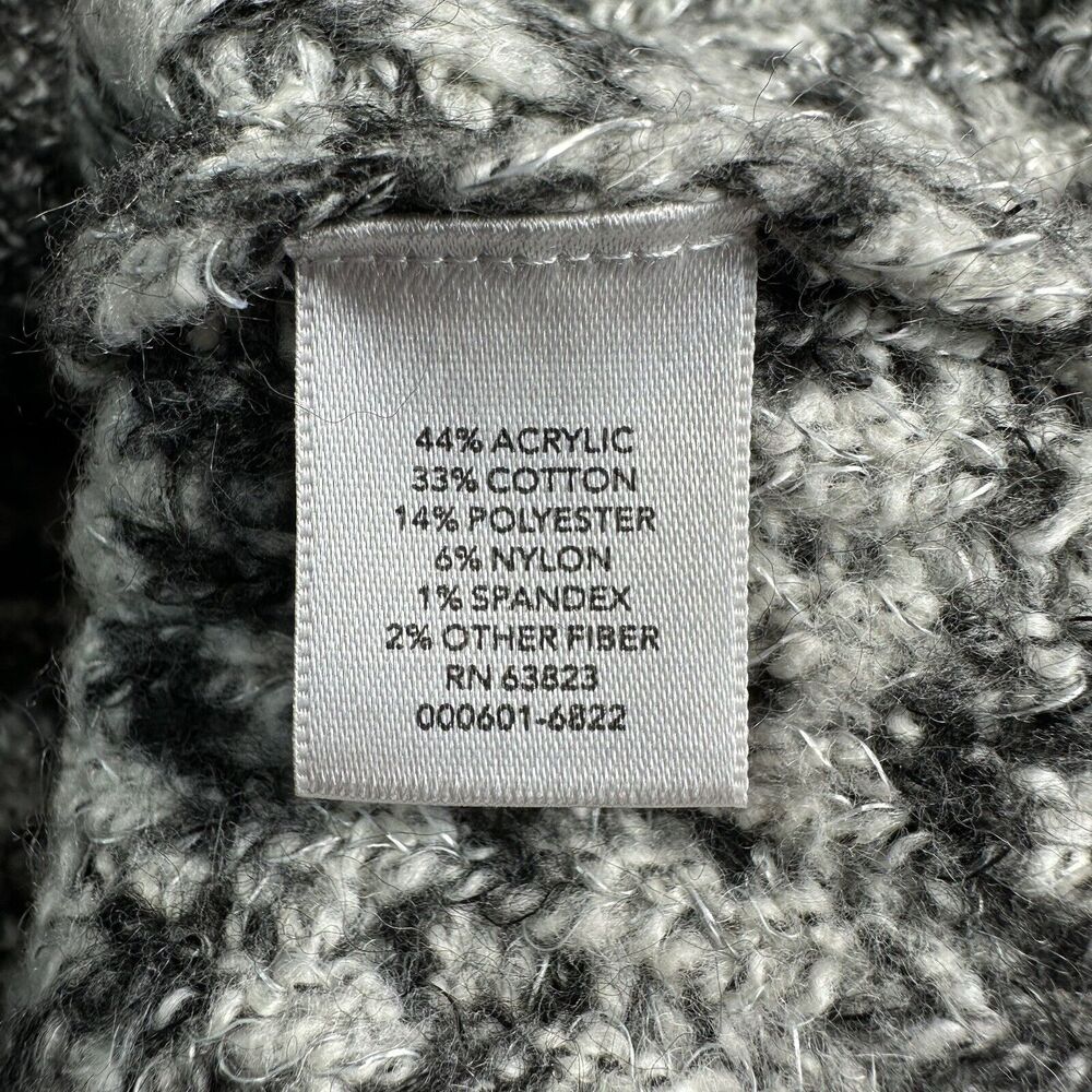 Christopher & Banks Womens Size X Large Black Gray Mock Neck Sweater 1/4 Zip Top - Picture 8 of 9